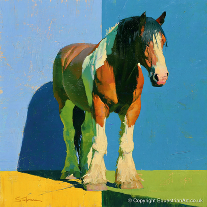 Heavy Horse in Bright Sunlight - horse breed art print and canvas by Daphne Morley A.I