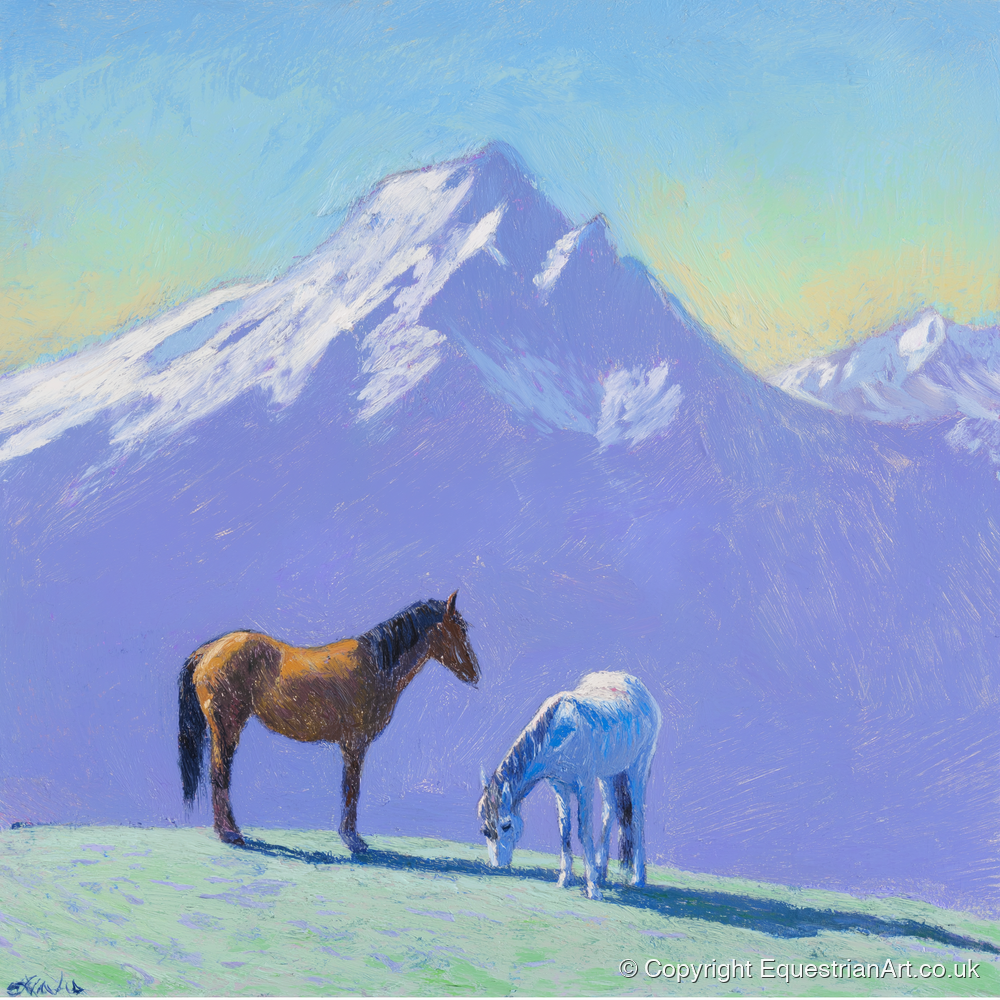 High Country Companions - horse landscape art print and canvas by Imogen Spencer A.I