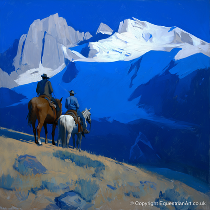 High Country Horizon - horse landscape art print and canvas by Percival Kent A.I