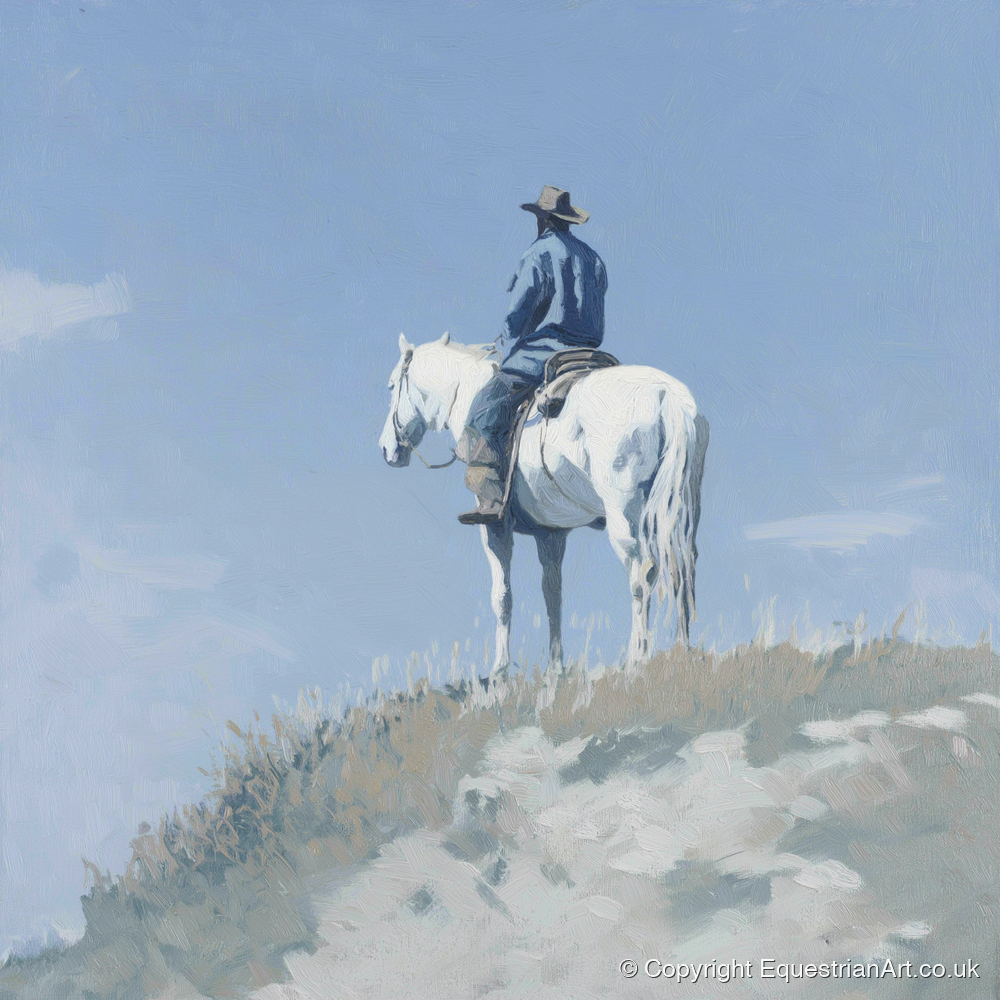 High Country Solitude - western horse art print and canvas by Oscar Pendleton A.I
