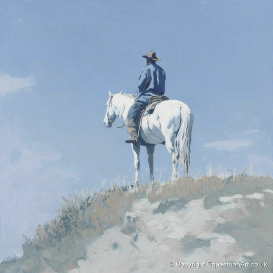 High Country Solitude - western horse art print and canvas by Oscar Pendleton A.I