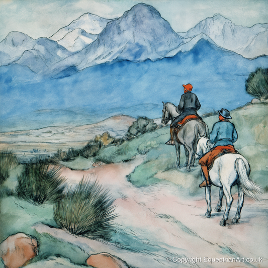 High Country Trek - horse landscape art print and canvas by Geoffrey Talbot A.I