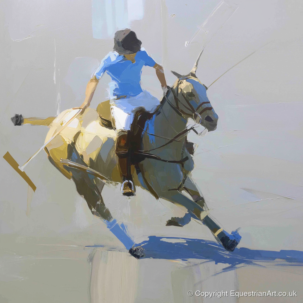 High Goal Pursuit - polo horse art print and canvas by Elias Thorne A.I