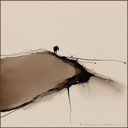 High Ground Silhouette - horse landscape art print and canvas by Julian Vance A.I