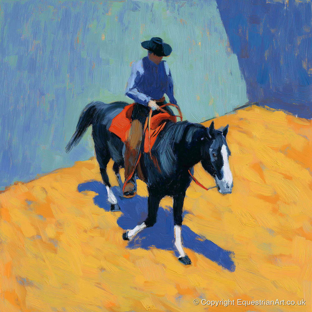 High Noon Arena - western horse art print and canvas by Hugo Beckett A.I