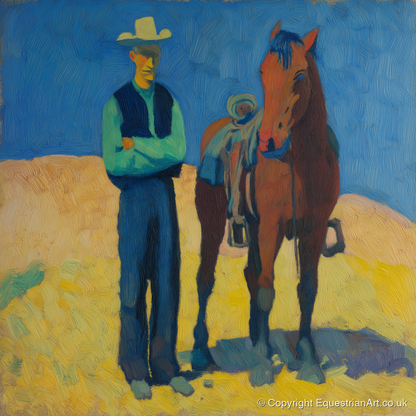 High Noon Shadows - western horse art print and canvas by Rowan Sinclair A.I
