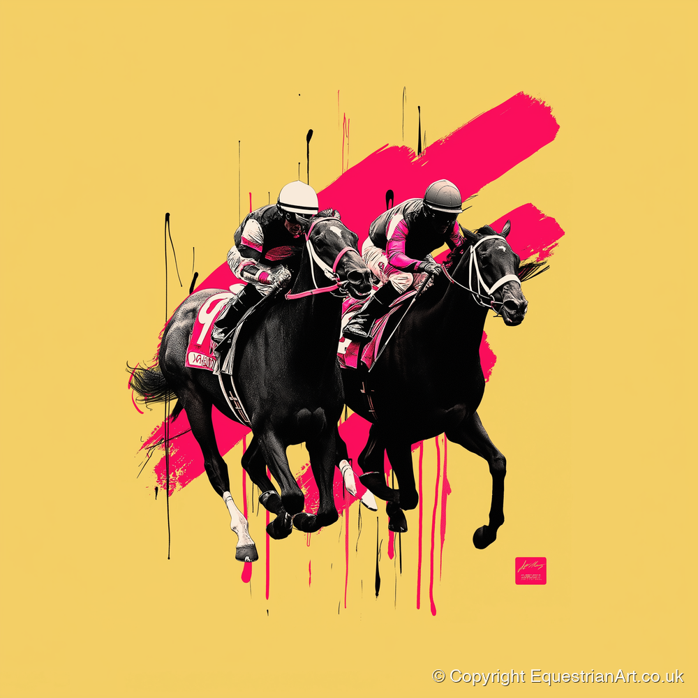 High Stakes Sprint - racing horse art print and canvas by Maximilian Somerset A.I