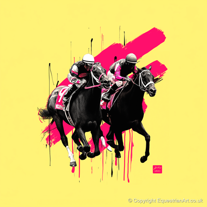 High Stakes Sprint - racing horse art print and canvas by Maximilian Somerset A.I