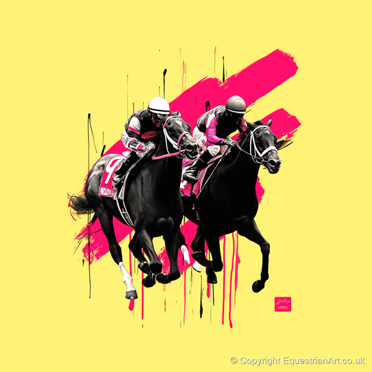 High Stakes Sprint - racing horse art print and canvas by Maximilian Somerset A.I