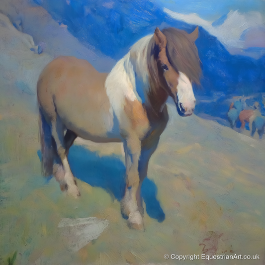 Highland Sentinel - horse breed art print and canvas by Alistair Rhodes A.I