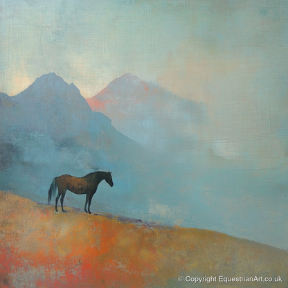 Highland Solitude - horse landscape art print and canvas by Benedict Croft A.I