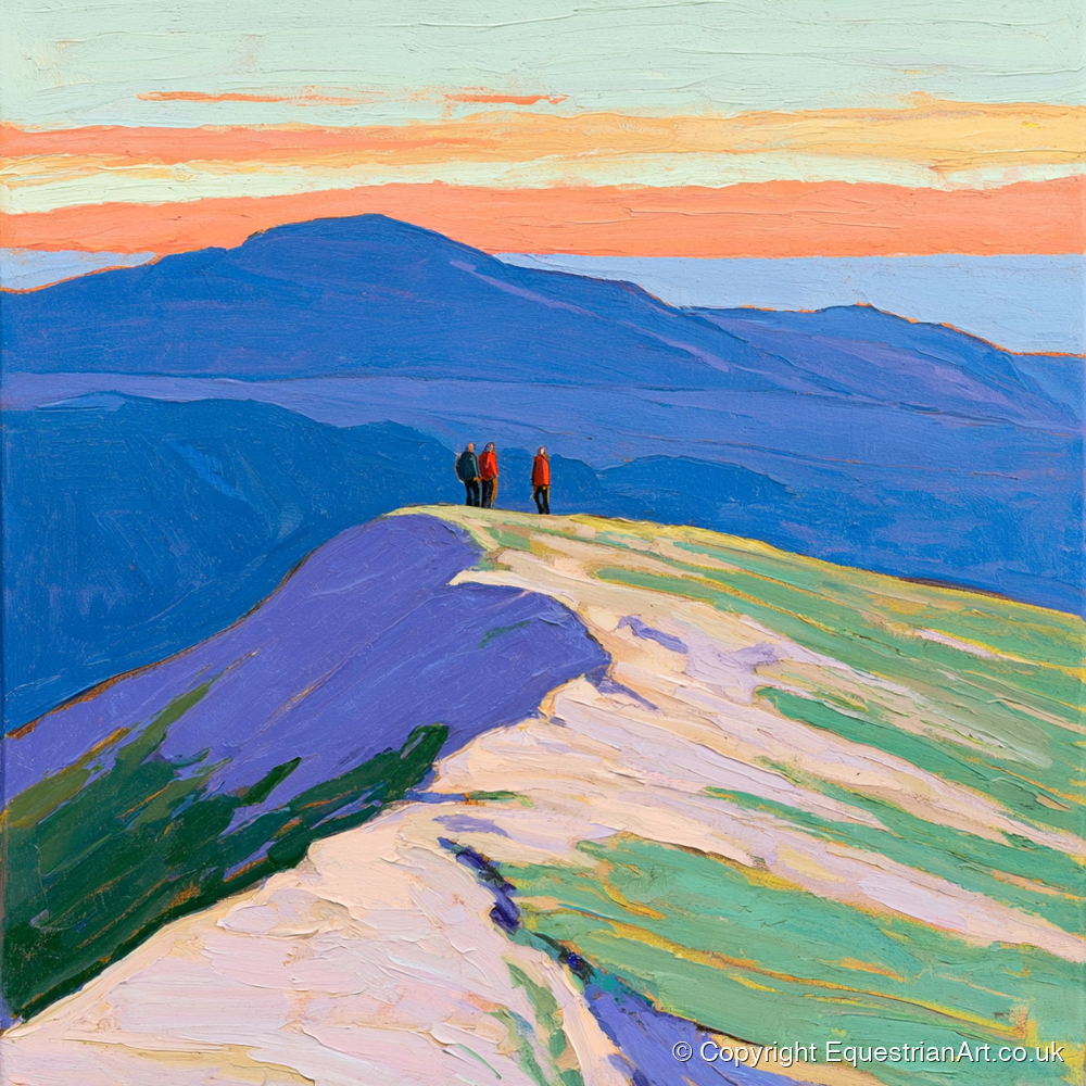 Hilltop Horizon - horse landscape art print and canvas by Marshall Davies A.I
