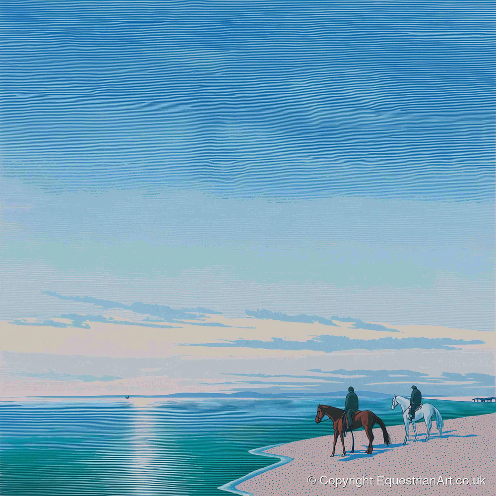 Horizon Bound - horse landscape art print and canvas by Simon Whitlock A.I
