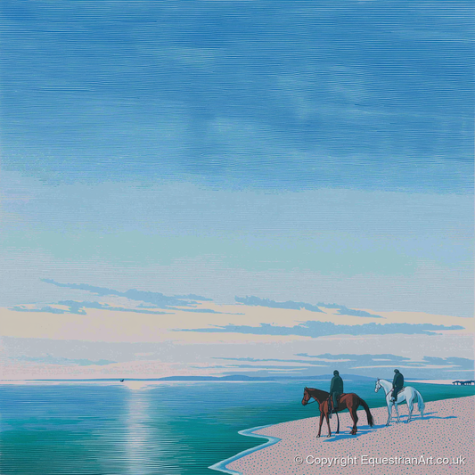 Horizon Bound - horse landscape art print and canvas by Simon Whitlock A.I