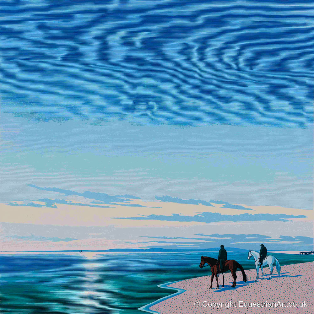 Horizon Bound - horse landscape art print and canvas by Simon Whitlock A.I