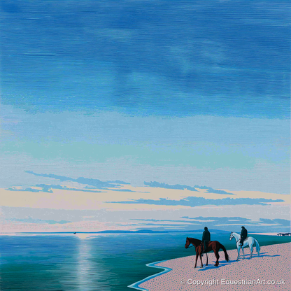 Horizon Bound - horse landscape art print and canvas by Simon Whitlock A.I