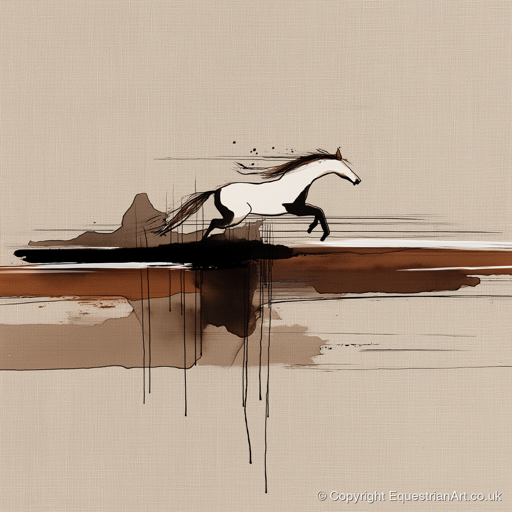 Horizon Bound - wild horses art print and canvas by Julian Vance A.I