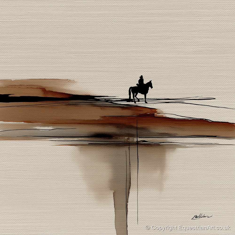 Horizon Rider - western horse art print and canvas by Julian Vance A.I