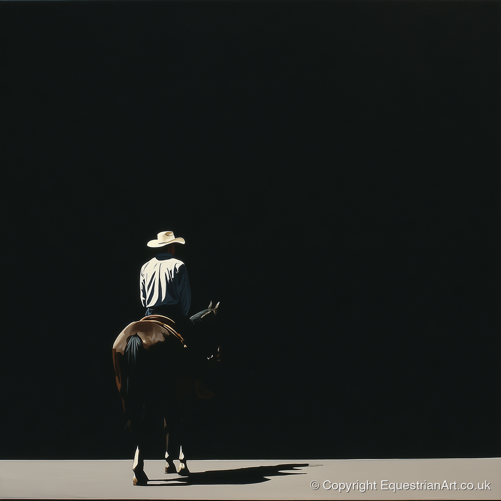 Into the Shadows - western horse art print and canvas by Adelaide Calloway A.I