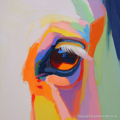 Kaleidoscopic Gaze - horse portrait art print and canvas by Desmond Locke A.I