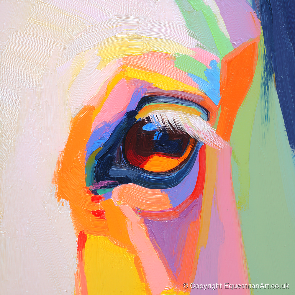 Kaleidoscopic Gaze - horse portrait art print and canvas by Desmond Locke A.I