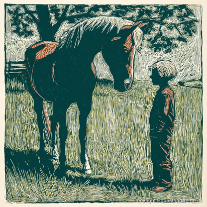 Kindred Spirits - horse & rider art print and canvas by Hector Sullivan A.I