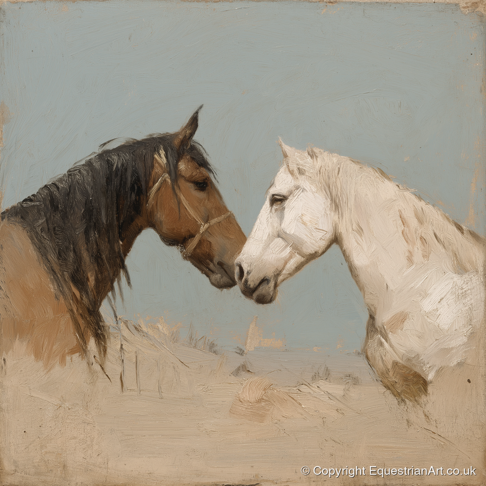 Kindred Spirits - horse portrait art print and canvas by Frederick Lowell A.I