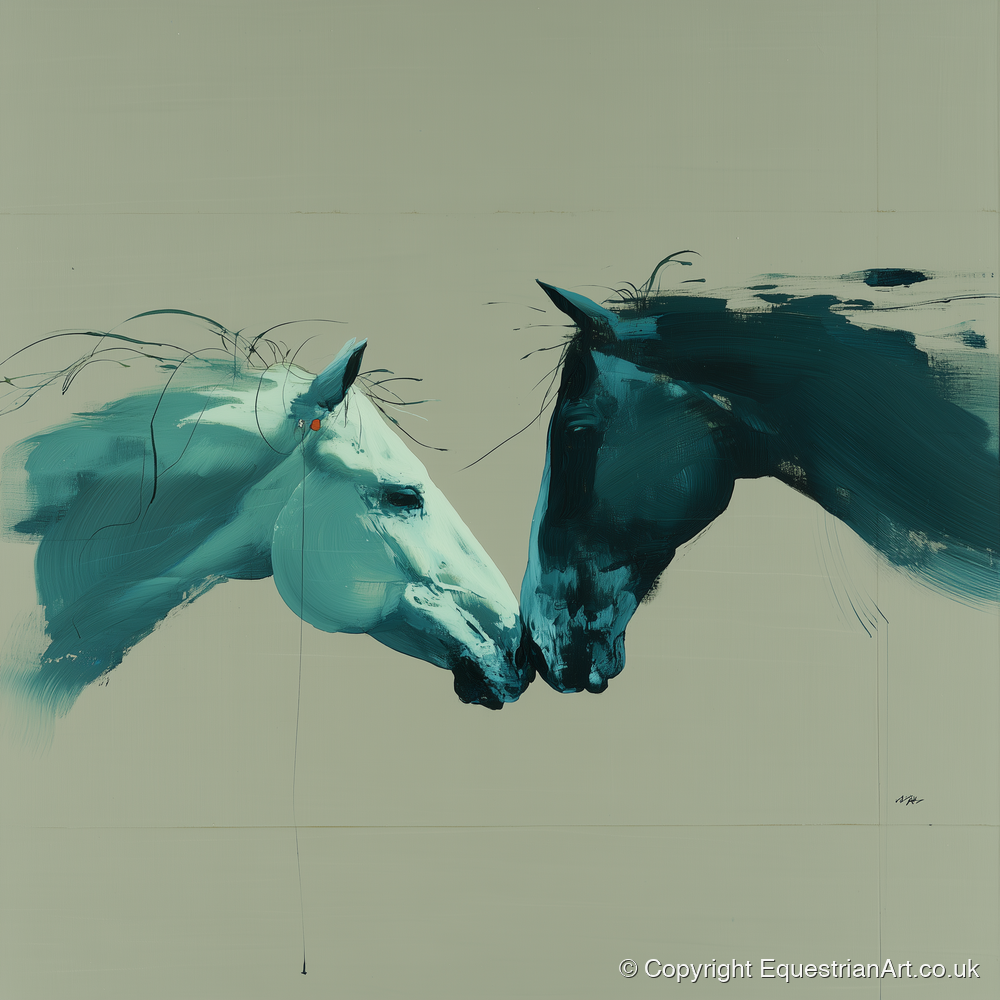 Kindred Spirits - horse portrait art print and canvas by Callum Ross A.I