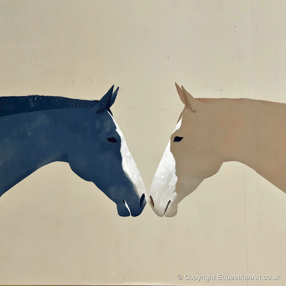 Kindred Spirits - horse portrait art print and canvas by Phillip Marbury A.I
