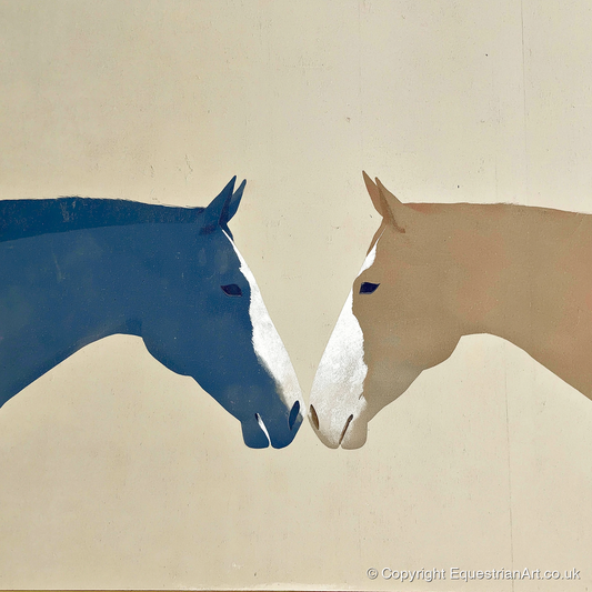 Kindred Spirits - horse portrait art print and canvas by Phillip Marbury A.I