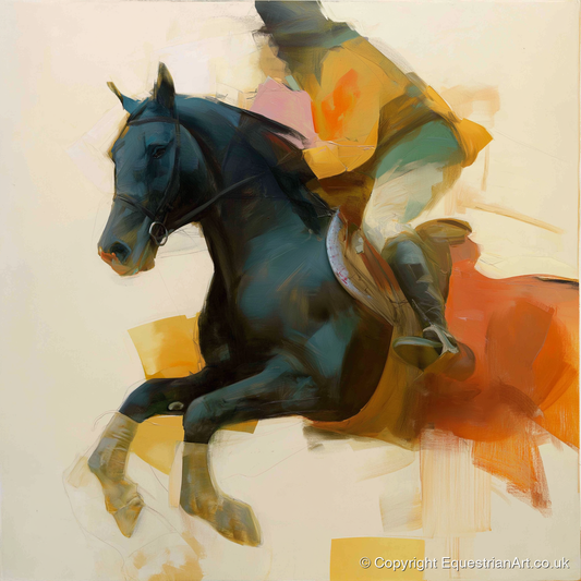 Kinetic Leap - show jumping horse art print and canvas by Silas Marlowe A.I