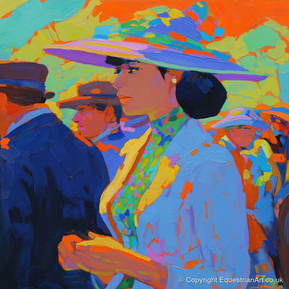 Ladies Day Elegance - racing horse art print and canvas by Jonathan Crawford A.I