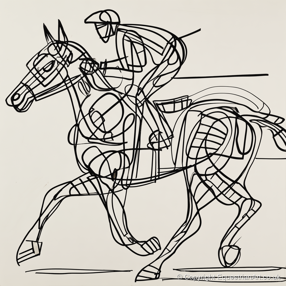 Linear Racing Form - racing horse art print and canvas by Conrad Gallagher A.I