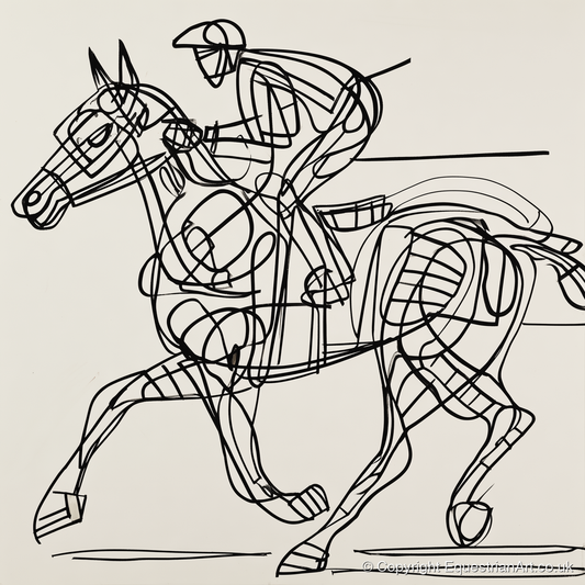 Linear Racing Form - racing horse art print and canvas by Conrad Gallagher A.I