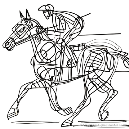 Linear Racing Form - racing horse art print and canvas by Conrad Gallagher A.I