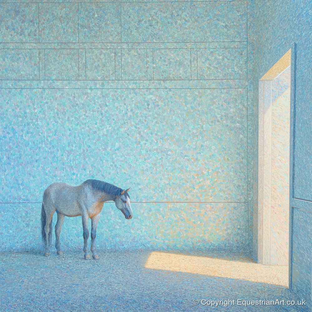 Luminous Grey - horse stable art print and canvas by Sienna Radcliffe A.I
