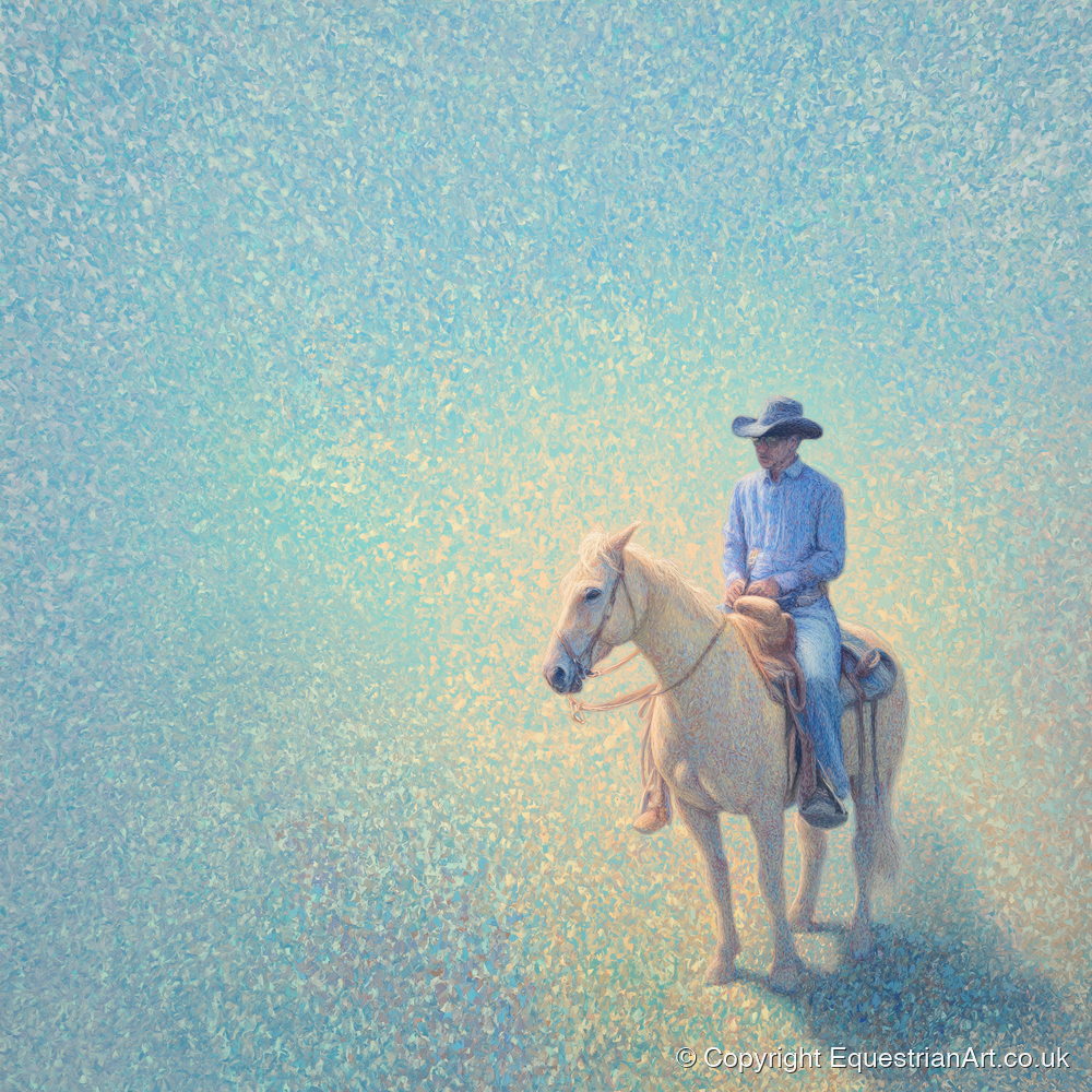 Luminous Solitude - western horse art print and canvas by Sienna Radcliffe A.I