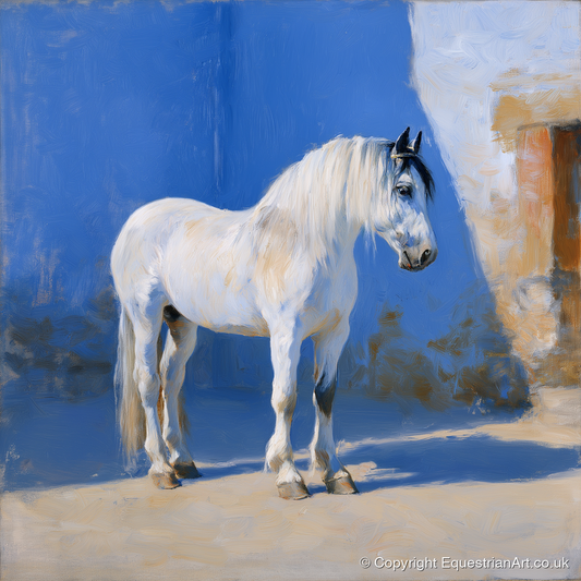 Luminous Sunlit Grey - horse breed art print and canvas by Gabriel Hayes A.I