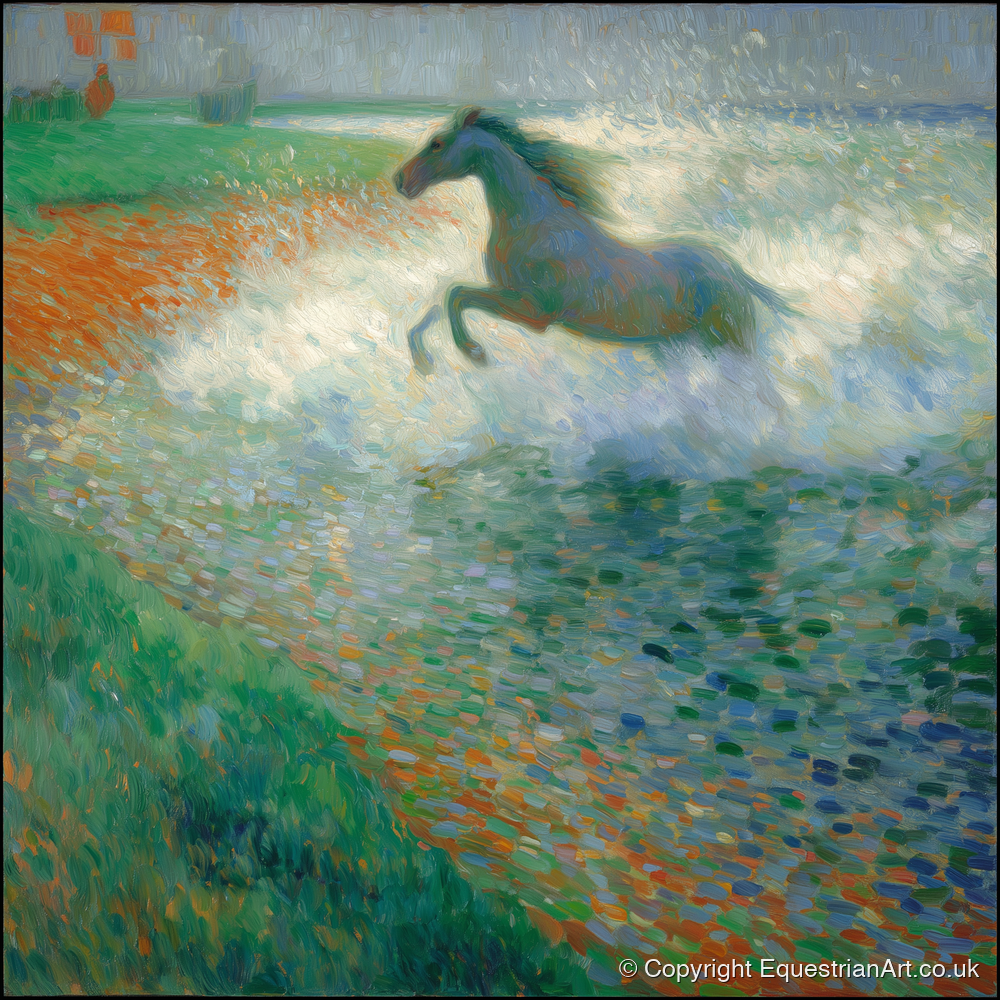 Luminous Surf Canter - beach horse art print and canvas by Ambrose Keating A.I