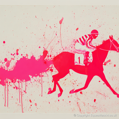 Magenta Racing Surge - racing horse art print and canvas by Camilla Royston A.I