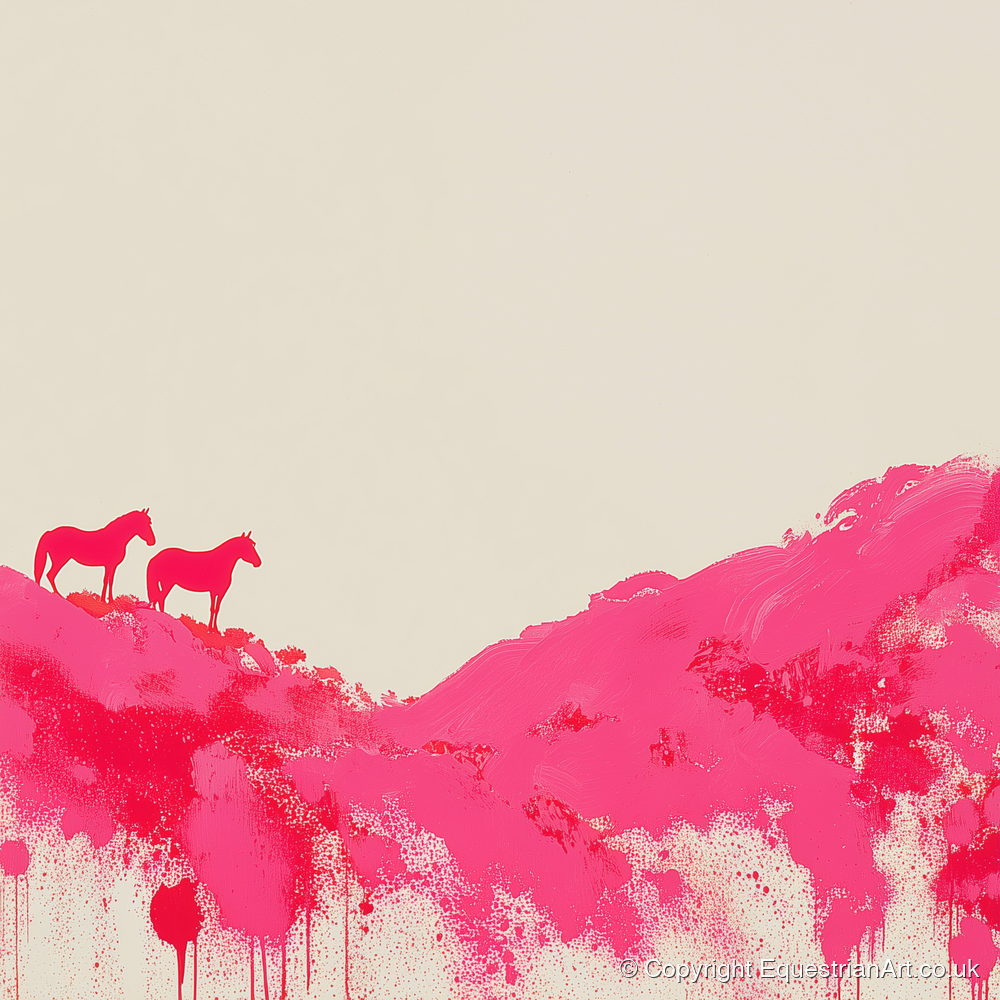 Magenta Ridge - horse landscape art print and canvas by Camilla Royston A.I