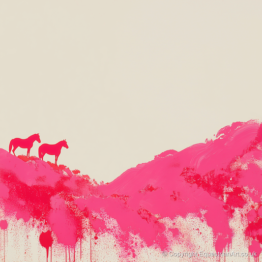 Magenta Ridge - horse landscape art print and canvas by Camilla Royston A.I