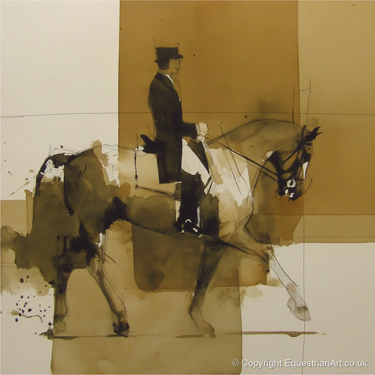 Mastery in Motion - dressage horse art print and canvas by Harrison Cole A.I