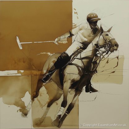 Mid-Chukka Momentum - polo horse art print and canvas by Harrison Cole A.I