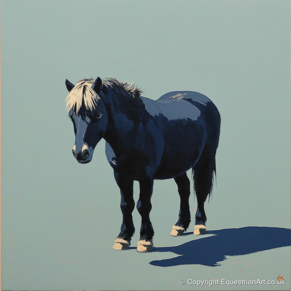 Midnight Blue Pony - horse breed art print and canvas by Preston Hale A.I