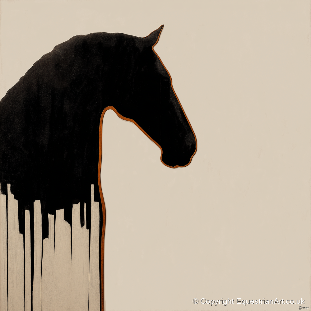 Midnight Equine Silhouette - horse breed art print and canvas by Barnaby West A.I