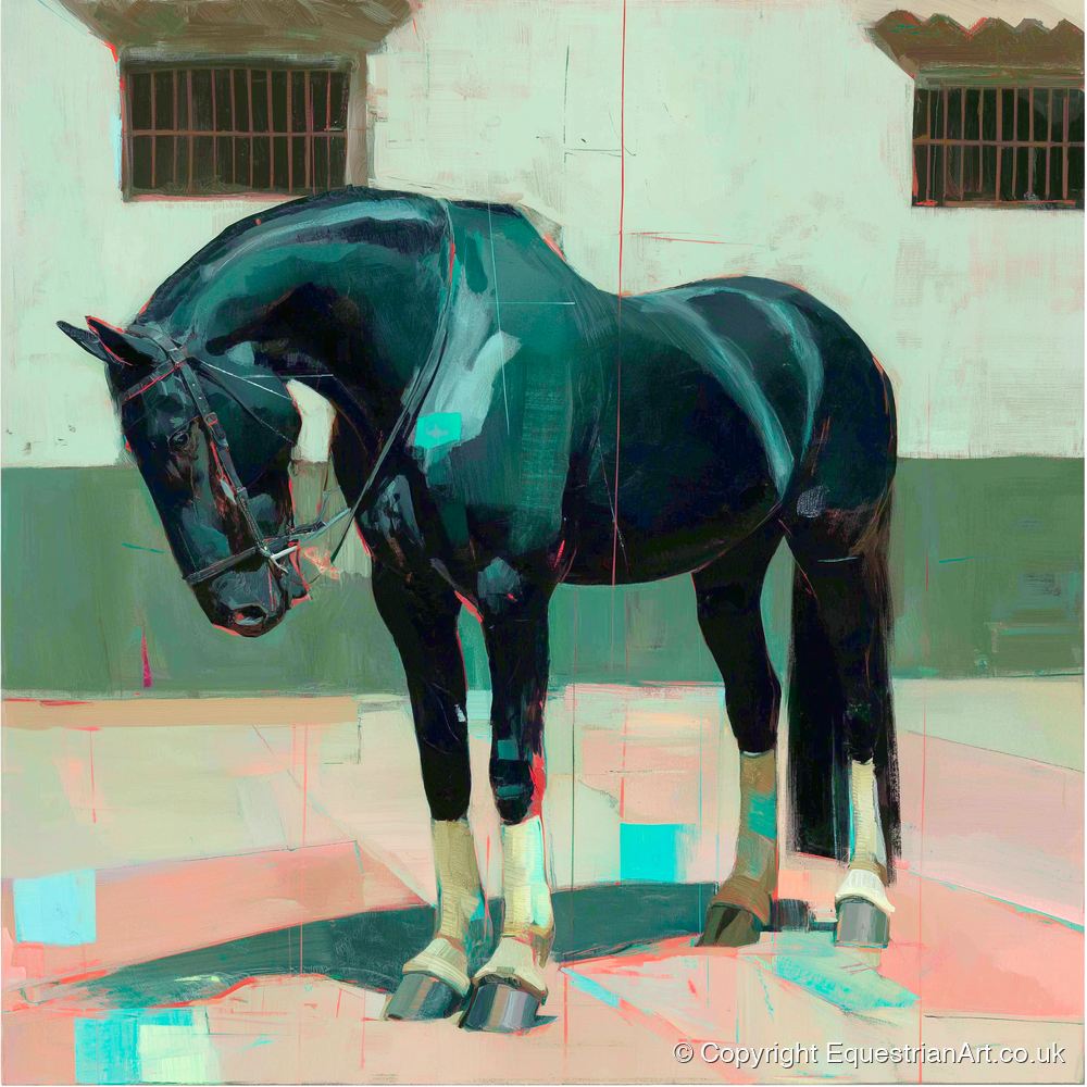 Midnight Silhouette Study - horse breed art print and canvas by Quentin Hart A.I