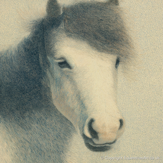 Midnight Slate Portrait - horse breed art print and canvas by Arthur Sterling A.I