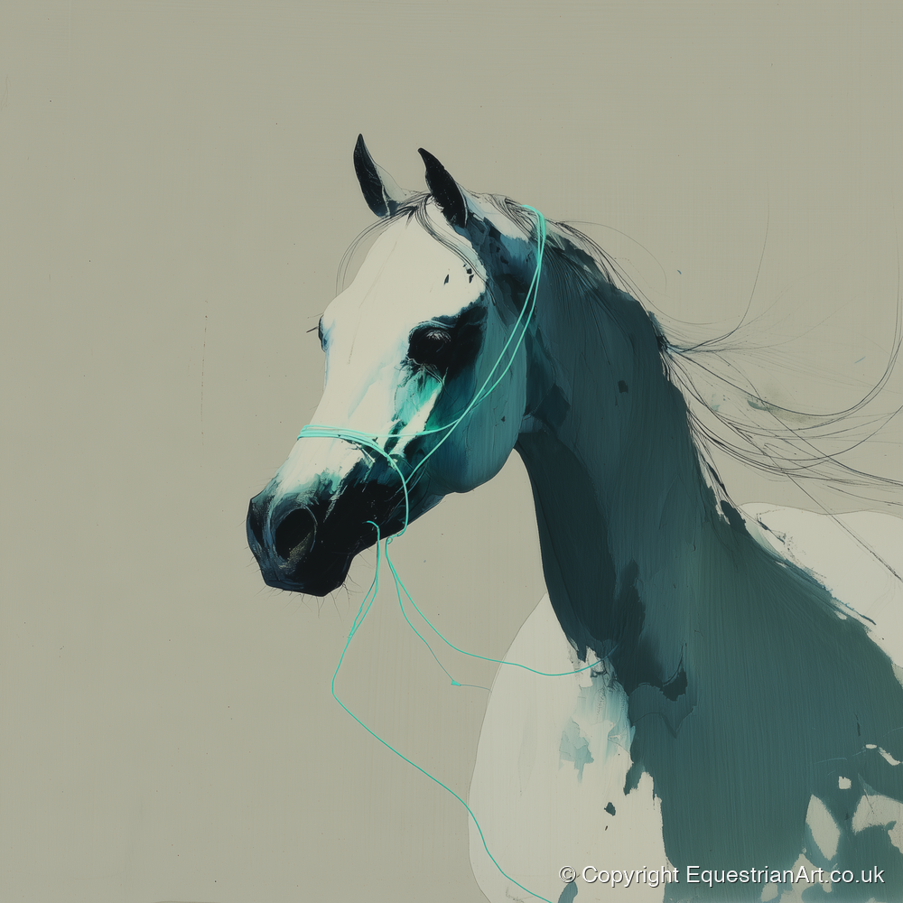 Midnight Teal Arabian - horse breed art print and canvas by Callum Ross A.I