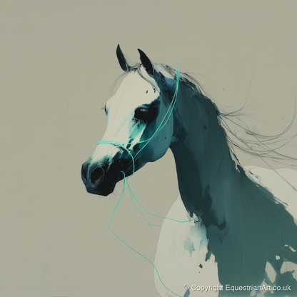Midnight Teal Arabian - horse breed art print and canvas by Callum Ross A.I